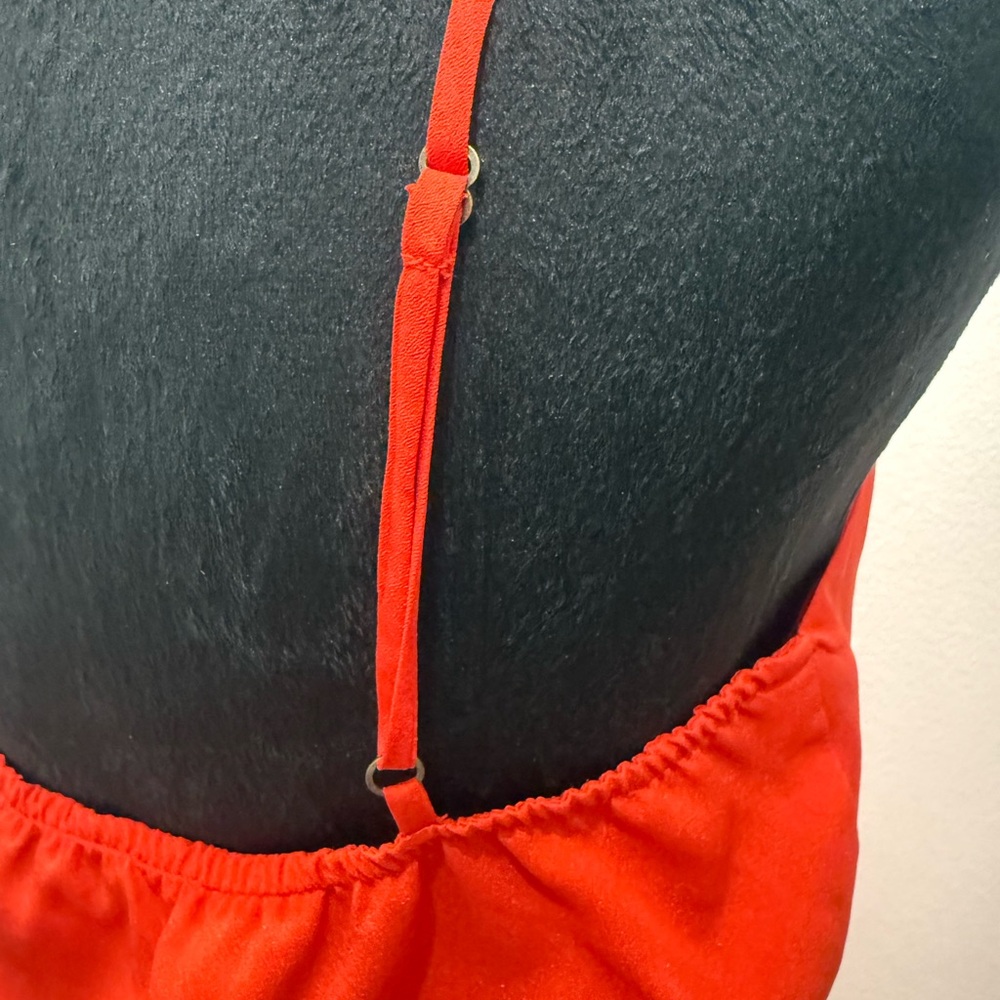 Bebe Small Red Ruffle Wrap Mini Dress - Picture 5 of 6